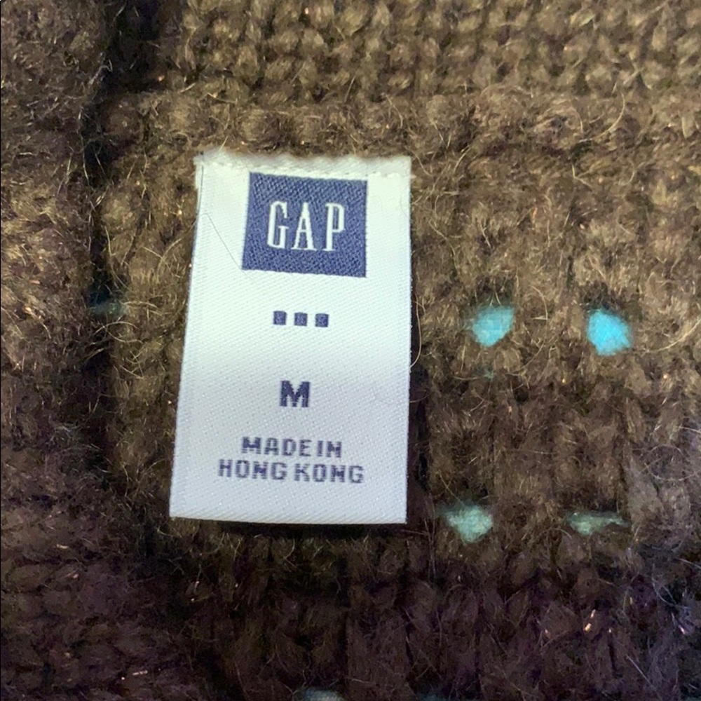 Gap Brown Gold Sparkle Crochet Sweater Shrug Top - Picture 9 of 10